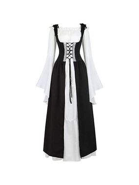 MEDIEVAL Victorian Black Long Dress Cosplay Irish Costume Halloween Viking NWT